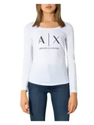 Weißes Armani Exchange Langarm-T-Shirt
