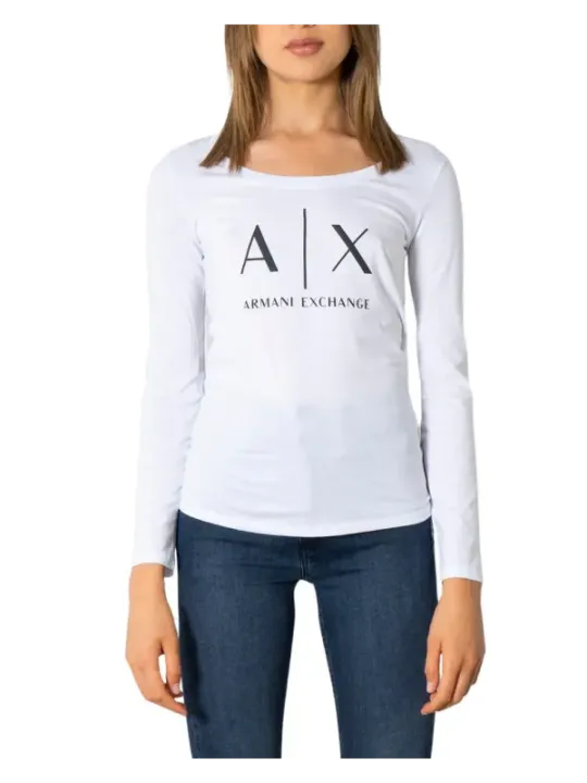 Weißes Armani Exchange Langarm-T-Shirt