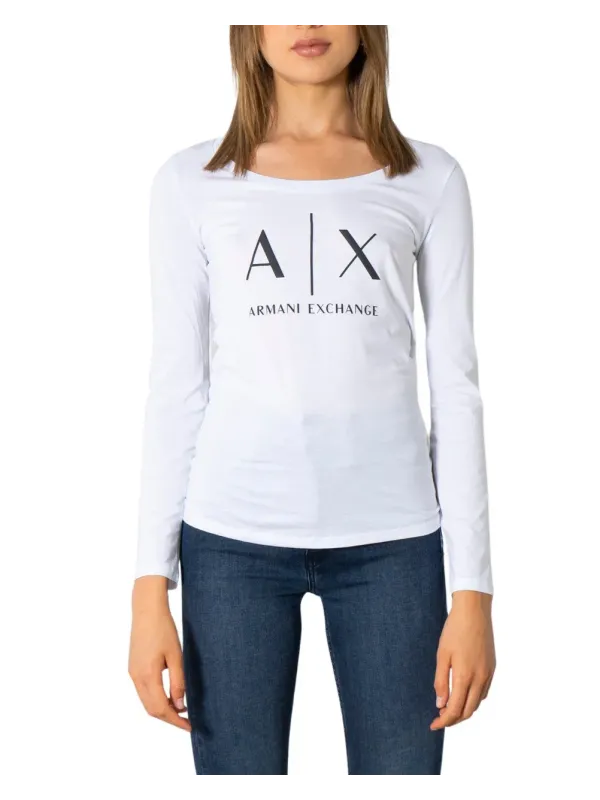Weißes Armani Exchange Langarm-T-Shirt