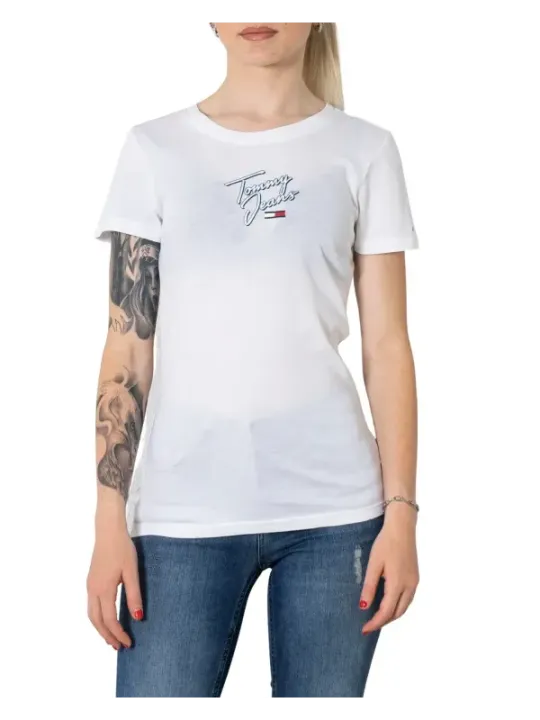 Weißes Tommy Jeans T-Shirt Damen