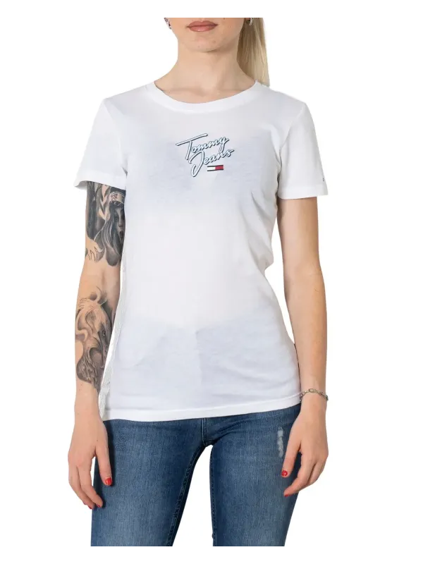 Weißes Tommy Jeans T-Shirt Damen