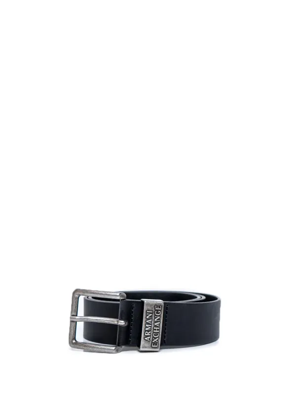 Silberner Armani Exchange Gürtel mit Leder.