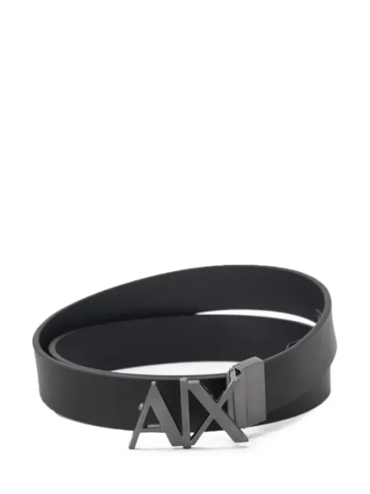 Schwarzer Armani Exchange Gürtel mit Schnalle