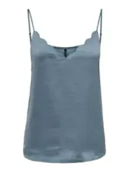 Graues Satin-Camisole mit Spitze