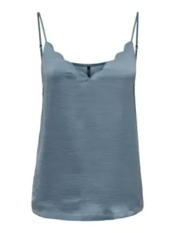 Graues Satin-Camisole mit Spitze