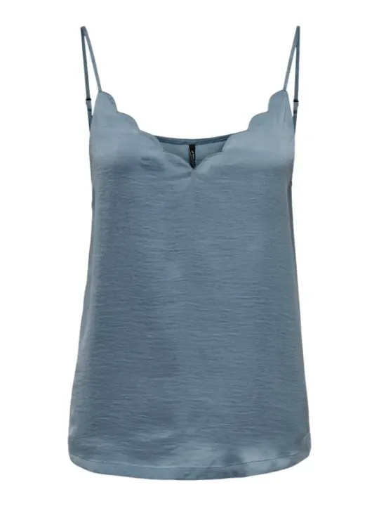 Graues Satin-Camisole mit Spitze