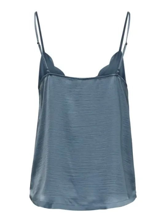 Blauer Satin-Camisole Rückansicht Only 212829