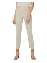 Khaki Damen Cropped Straight Leg Hose