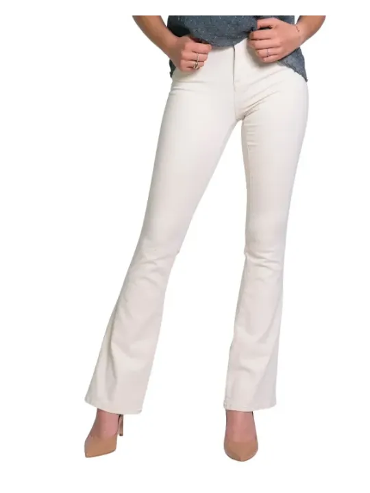 Beige flared Jeans für Damen
