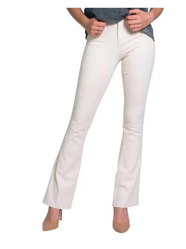 Beige flared Jeans für Damen