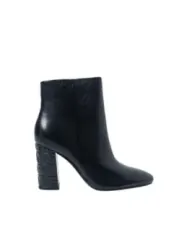 Schwarze Leder Guess Stiefeletten mit Absatz