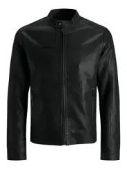 Schwarze Jack & Jones Lederjacke