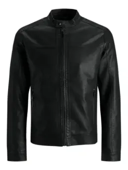 Schwarze Jack & Jones Lederjacke