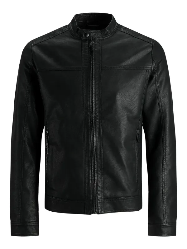 Schwarze Jack & Jones Lederjacke