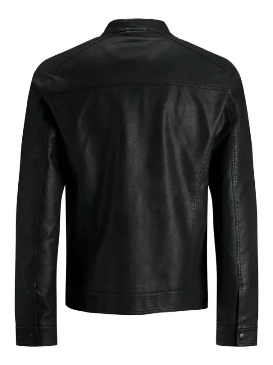 Schwarze Lederjacke klassisches Design