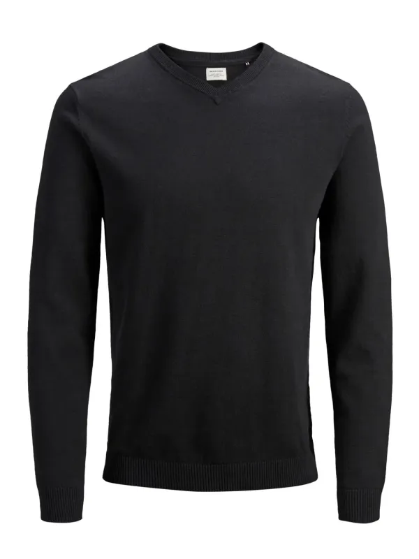 Dunkelgrauer V-Ausschnitt Pullover Jack & Jones