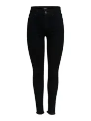 Schwarze Skinny-Jeans mit Fransen