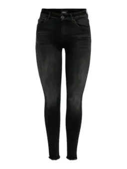 Schwarze Skinny-Jeans mit Fransen