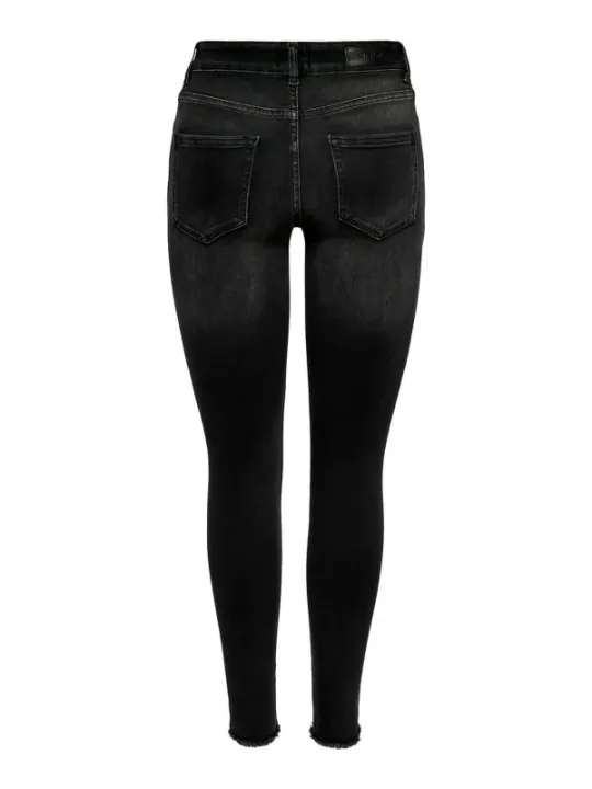 Dunkle Skinny Jeans, hochtailliert