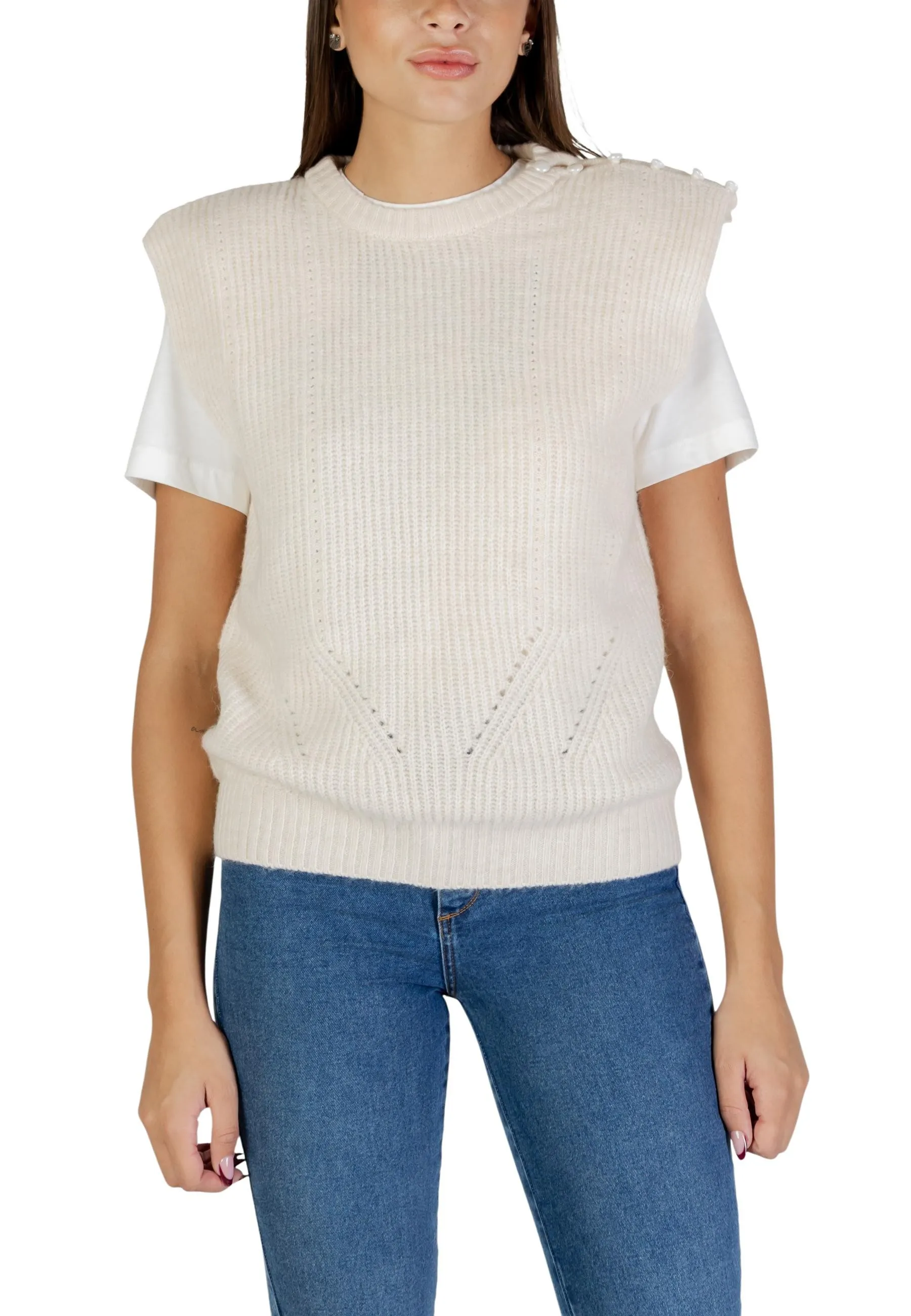 Ichi Damen Weste Beige 493756