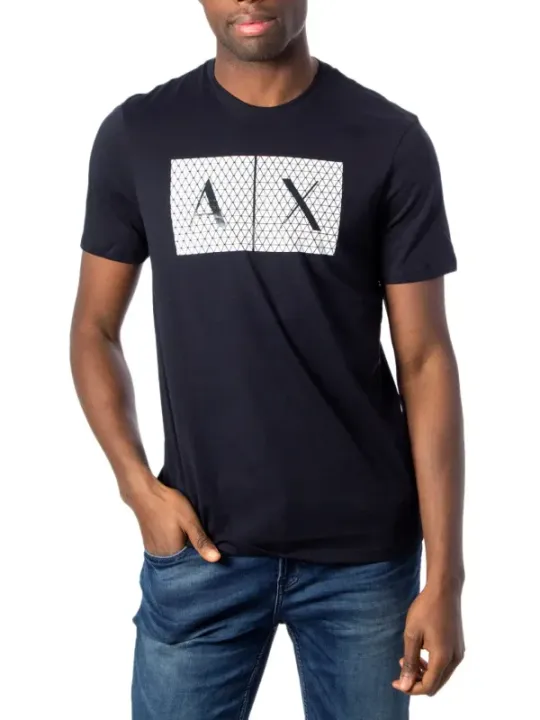 Armani Exchange Grafik T-Shirt blau