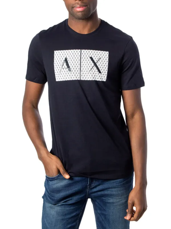 Armani Exchange Grafik T-Shirt blau