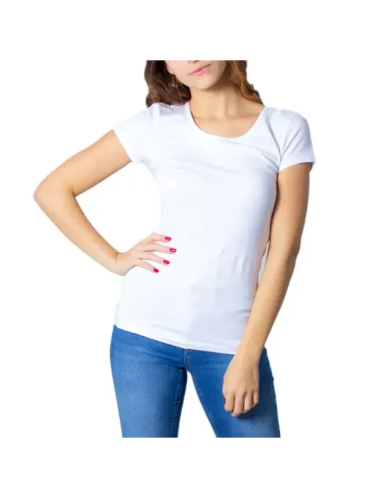 Weißes T-Shirt mit kurzem Ärmel