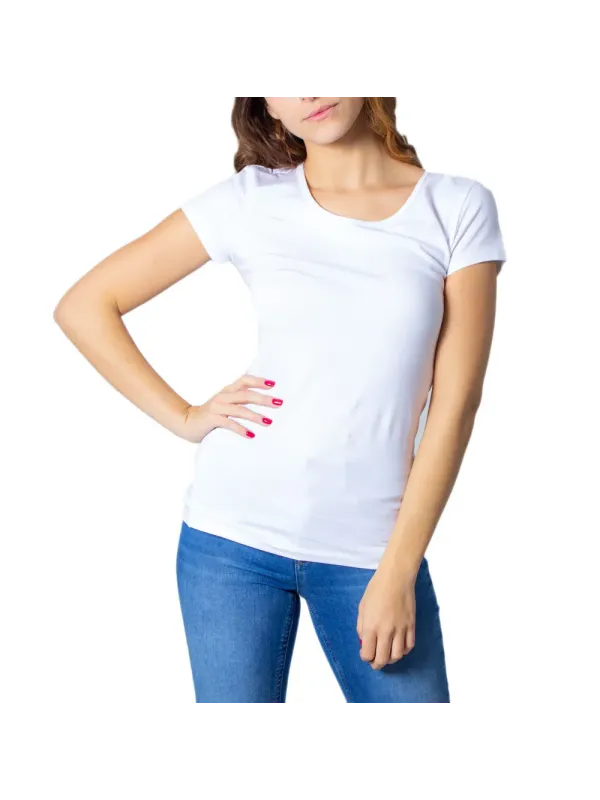 Weißes T-Shirt mit kurzem Ärmel
