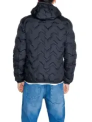 Leichte blaue Herren-Steppjacke mit Kapuze