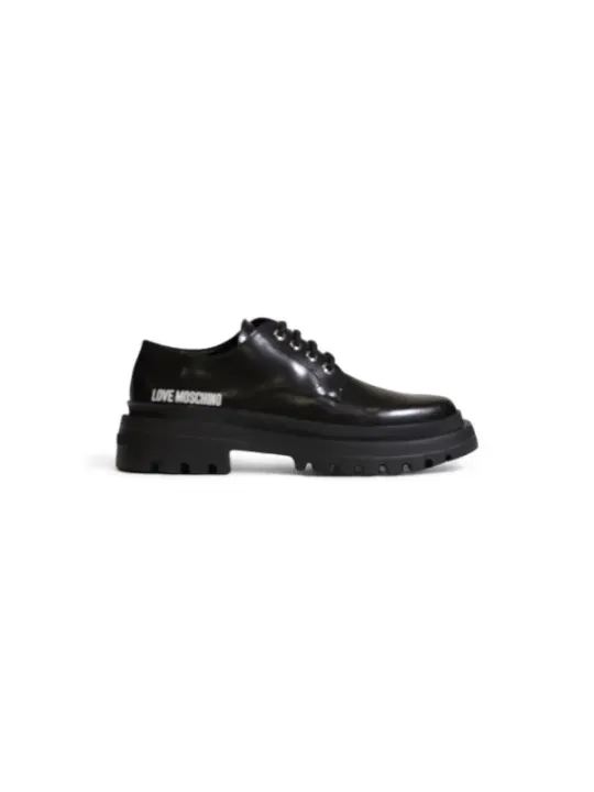 Schwarze Leder Love Moschino Schuhe