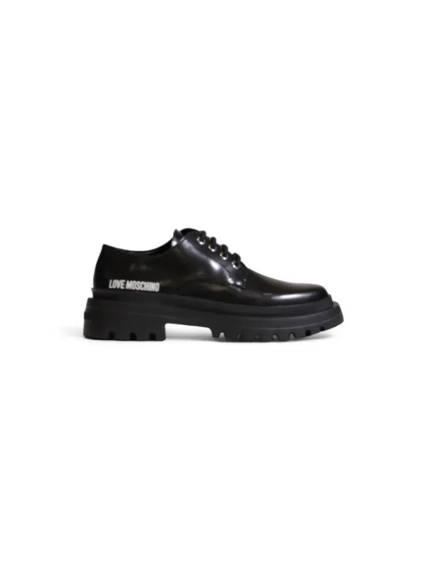 Schwarze Leder Love Moschino Schuhe
