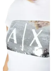 Weißes AX-Sequin Armani Exchange T-Shirt