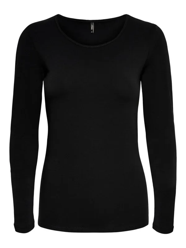 Dunkelgraues Damen Langarmshirt ONLY