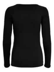 Schwarzes Damen Langarmshirt aus Baumwolle und Polyester