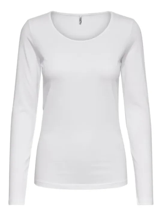 Weißes Thermoshirt mit langen Ärmeln