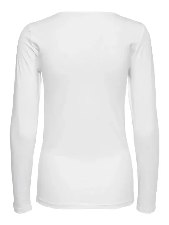 Weißes, eng anliegendes Langarmshirt