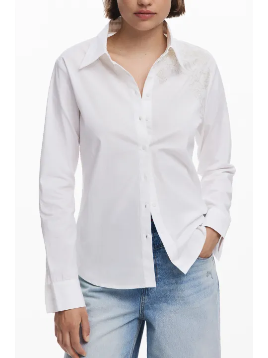 Desigual Damenhemd in Weiß mieten – Flex-Fashion Verleih