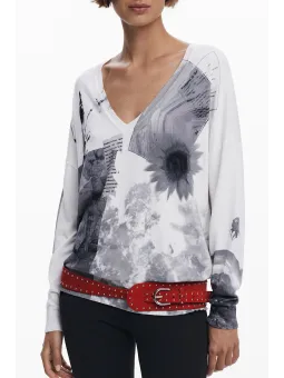 Desigual Damen T-Shirt Weiß mieten | Flex-Fashion Verleih