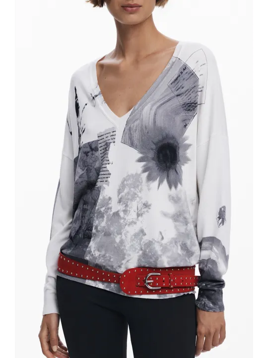 Desigual Damen T-Shirt Weiß mieten | Flex-Fashion Verleih