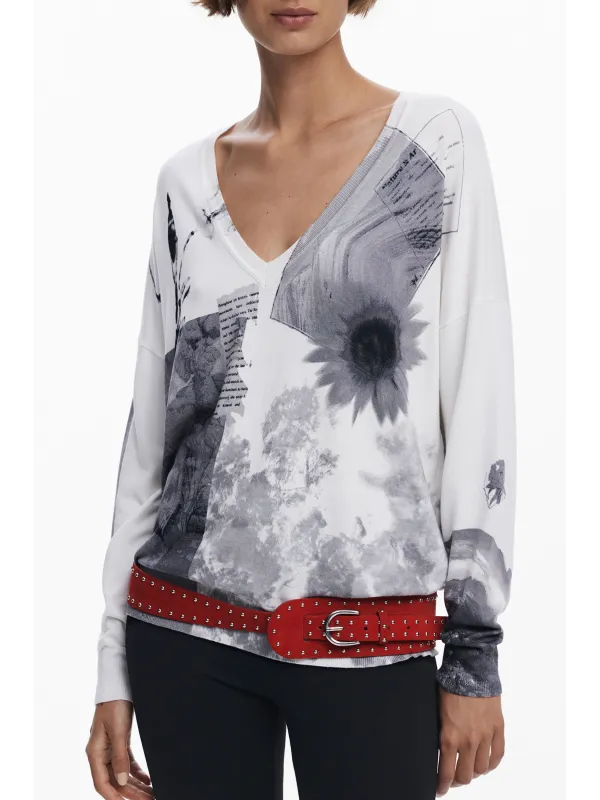 Desigual Damen T-Shirt Weiß mieten | Flex-Fashion Verleih