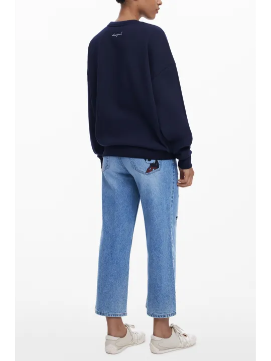 Desigual Damen Sweatshirt in Blau mieten | Flex-Fashion Verleih