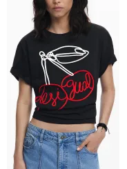 Desigual Damen T-Shirt Schwarz mieten | Flex-Fashion Verleih
