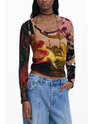Desigual Damen T-Shirt Braun mieten | Flex-Fashion Verleih