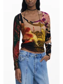 Desigual Damen T-Shirt Braun mieten | Flex-Fashion Verleih