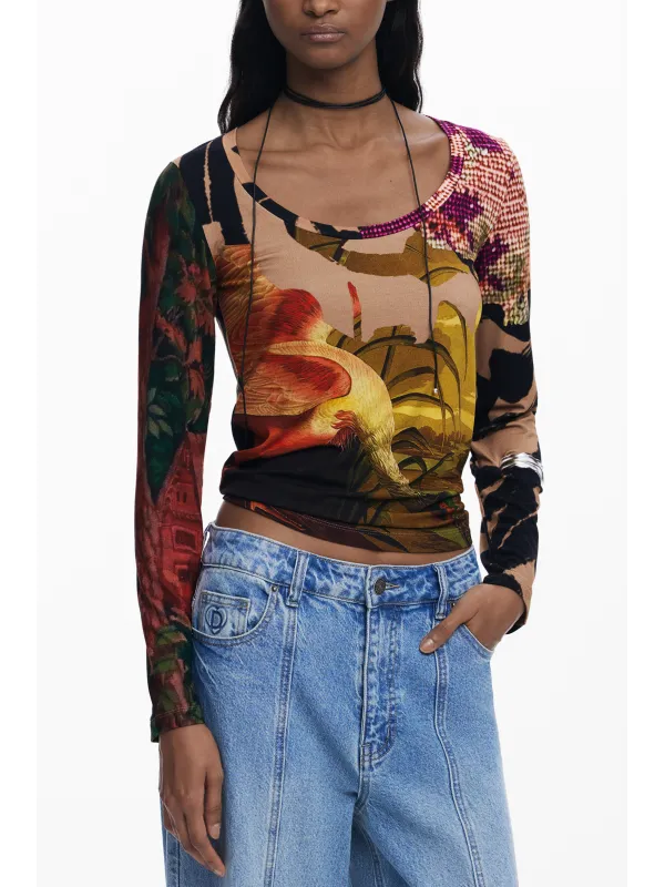 Desigual Damen T-Shirt Braun mieten | Flex-Fashion Verleih