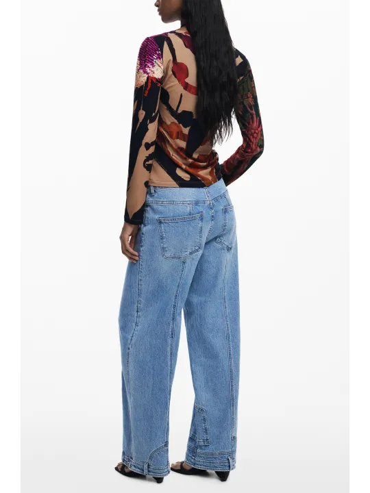 Desigual Damen T-Shirt Braun mieten | Flex-Fashion Verleih
