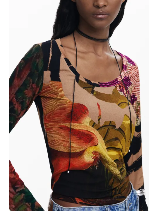 Desigual Damen T-Shirt Braun mieten | Flex-Fashion Verleih