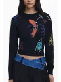 Desigual Damen T-Shirt Schwarz mieten | Flex-Fashion Verleih