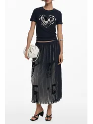 Desigual Damen Rock Schwarz mieten | Flex-Fashion Verleih