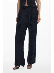 Desigual Damen Palazzo-Hose Schwarz leihen | Flex-Fashion